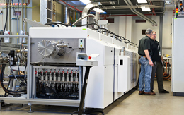 Ampulse's pilot production line is nearly complete at NREL's PDIL.: If the line can make highly efficient solar cells at low cost, the next step will be a full-sized production plant. Credit: Dennis Schroeder